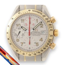 Omega Omega Speedmaster Date K18 Gold SS stainless steel automatic silver 39mm watch