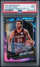2024 Panini Prizm Black Jaylon Tyson Rookie Nebula Prizm Auto 1/1 PSA 9 Cavalier
