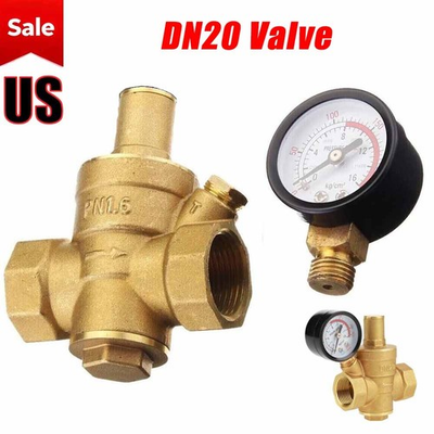 #ad DN20 3 4quot;Adjustable Brass Water Pressure Reducing Regulator Valves with Gauge #K $18.97