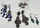 Lot of 10 Pairs VTG Costume Jewelry Earrings Estate Plastic, Glass, Metal Etc