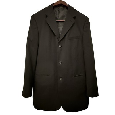 Bert Pulitzer Sutton Collection Mens 42L Black 3-Button Blazer Sport Coat Wool