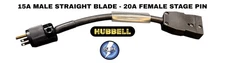 20A Female Stage Pin to 15A Male Straight Blade Hubbell So 12/3
