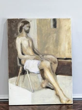 Estate Sale Collection Texas Artist Acrylic Painting on Canvas 18" x 24" Signed