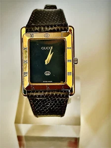 Montre vintage Gucci 4200M 18kGP lunette romaine/boîte/aiguilles/boucle boîte et bracelet d'origine