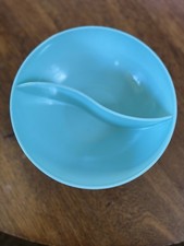 Vintage MCM Sun Valley Melmac Turquoise 9โ Divided Serving Bowl Made In USA