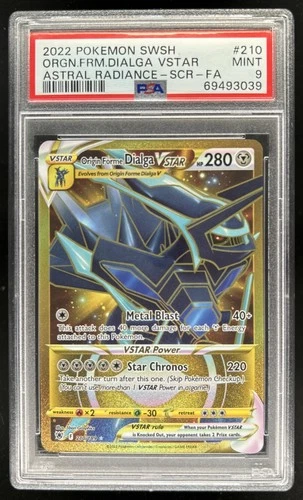 2022 Pokemon SWSH Origin Forme Dialga VSTAR Secret Rare #210/189 PSA 9