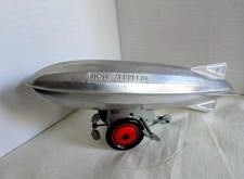 Vintage Graf Zeppelin Metal Toy Airship Blimp Windup Wheels Propeller Display