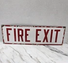 Vintage Porcelain FIRE EXIT Sign Industrial Manufacturing NATIONAL ENAMELING CO