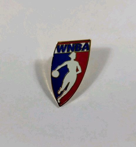 WNBA Basketball Lapel Pin Metal Red White Blue Vintage Shield Retro Logo Hat Pin