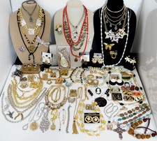 Huge Vtg/Mod Mixed Jewelry Lot Gold Tone Some Signed Monet Joan Rivers Renoir SC