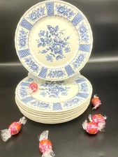 Myott Melody Ironstone China 10" Dinner Plate Blue Vintage Made In England (8av)