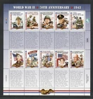 MARSHALL IS. - WORLD WAR II - SHEET OF 10 + LABELS - #1065 - MNH - YR 2013