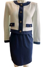 Vintage All That Jazz 2 Piece Skirt Outfit Sz 5/6 Blue/White Pre-Owned Excellent