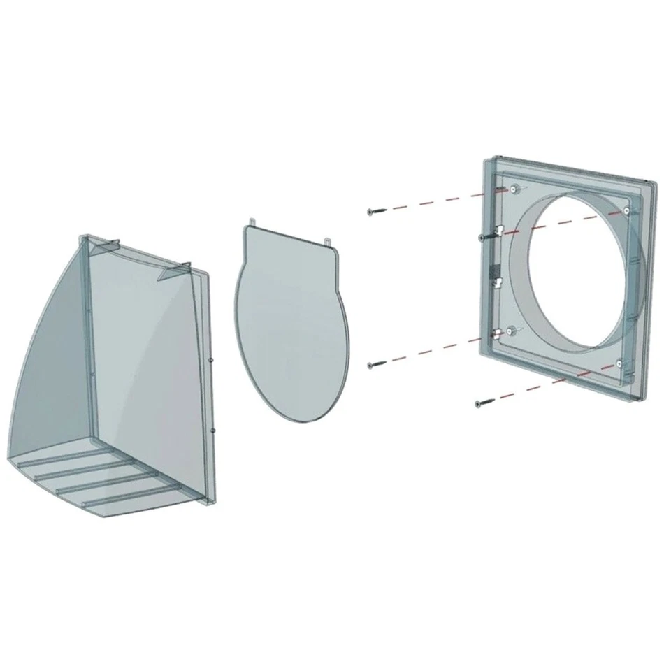 Cowl Gravity Flap Wall Outlet Non-Return Valve Cowled Duct Cover Air Vent Grille - Image 4 of 4