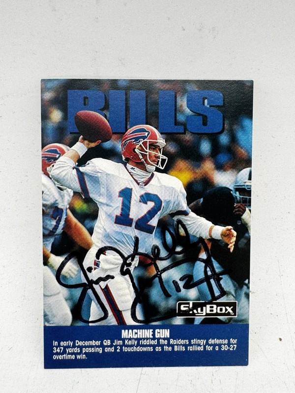 1992 SkyBox Impact Jim Kelly Signed Autographed Card #278 Buffalo Bills HOF