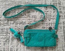 Kipling Bright Green Cross Body Bag, 2 Zipped Compartments and Detachable Strap
