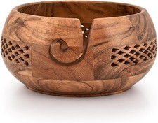 Yarn Storage Wooden Yarn Bowl Hand Made for Knitting and Crochet Crocheting A...