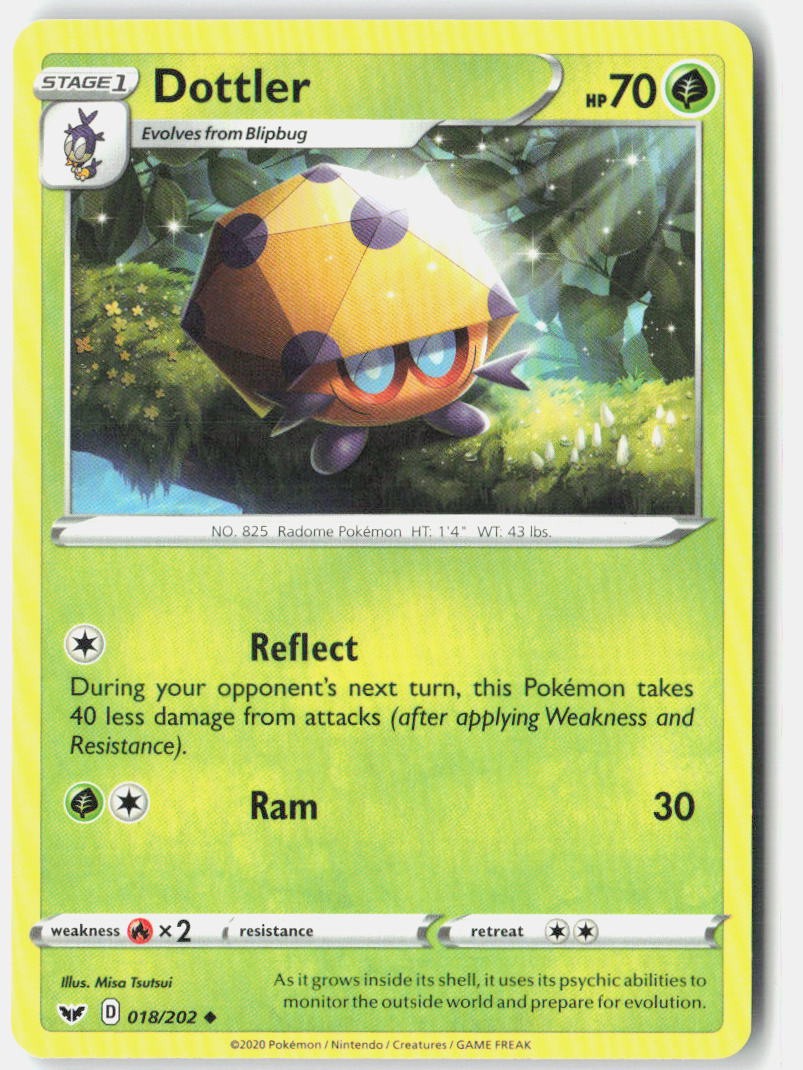 Dottler Uncommon SWSH01: Sword & Shield Base Set 018/202 LP