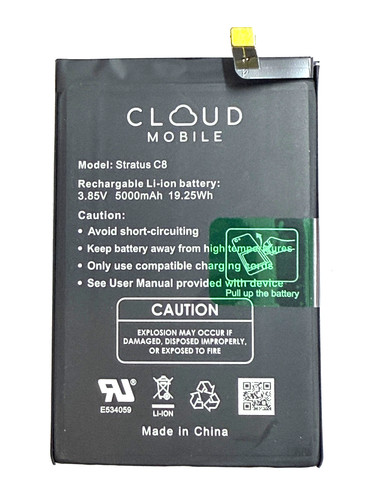 FOR CLOUD MOBILE STRATUS C8 5000mA 3.85V Li-ION RECHARGEABLE BATTERY OEM PART