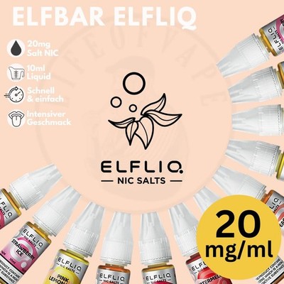 ELFLIQ by ELFBAR ELFA E-Liquid für E-Zigarette & Vape mit 20mg Nikotin NicSalt