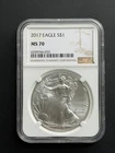 2017 $1 American Silver Eagle NGC MS70 Brown Label