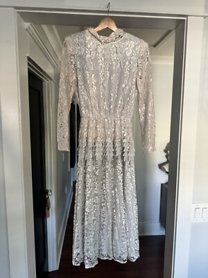 Vintage Antique Handmade Victorian Romantic Lace /crochet Gray Gown Dress |  eBay