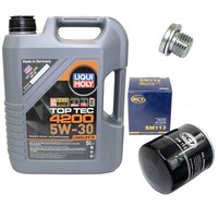 MotoröL Set 5W-30 5 Liter + ÖLfilter SM 113 + Schraube FüR Audi Seat Skoda VW