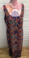 Vintage Next Maxi Dress UK 14 Y2K 90’s Blue Orange Staight