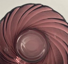 4 Vtg Duralex Rivage Amethyst 4.75" Fruit Bowls Swirl Textured Design France EUC