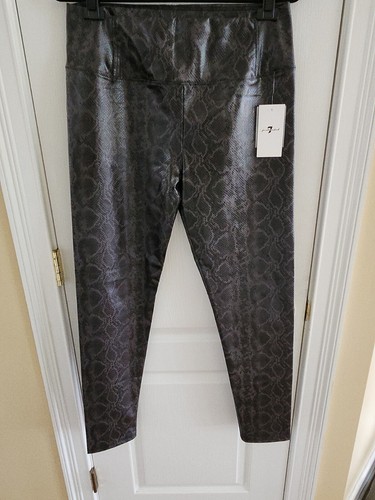 NUEVO CON ETIQUETAS 7 Para Toda la Humanidad Imitación Cuero Pitón Piel de Serpiente Texturizado Legging Grande L - Imagen 2 de 6
