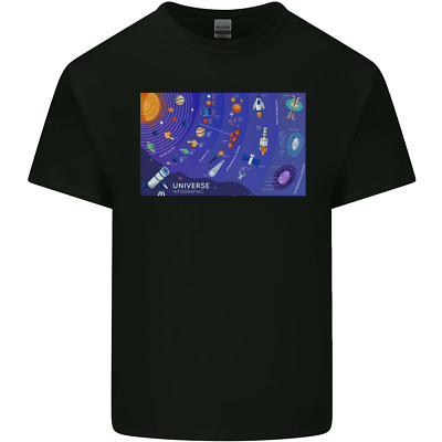 Galaxie Infografik Weltraumtechnologie Planeten Herren leichtes Baumwoll T-Shirt