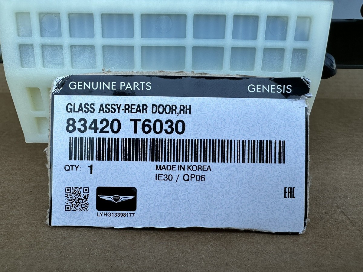 21-25 Genesis GV80 Rear Right Door Window Glass Assembly OEM