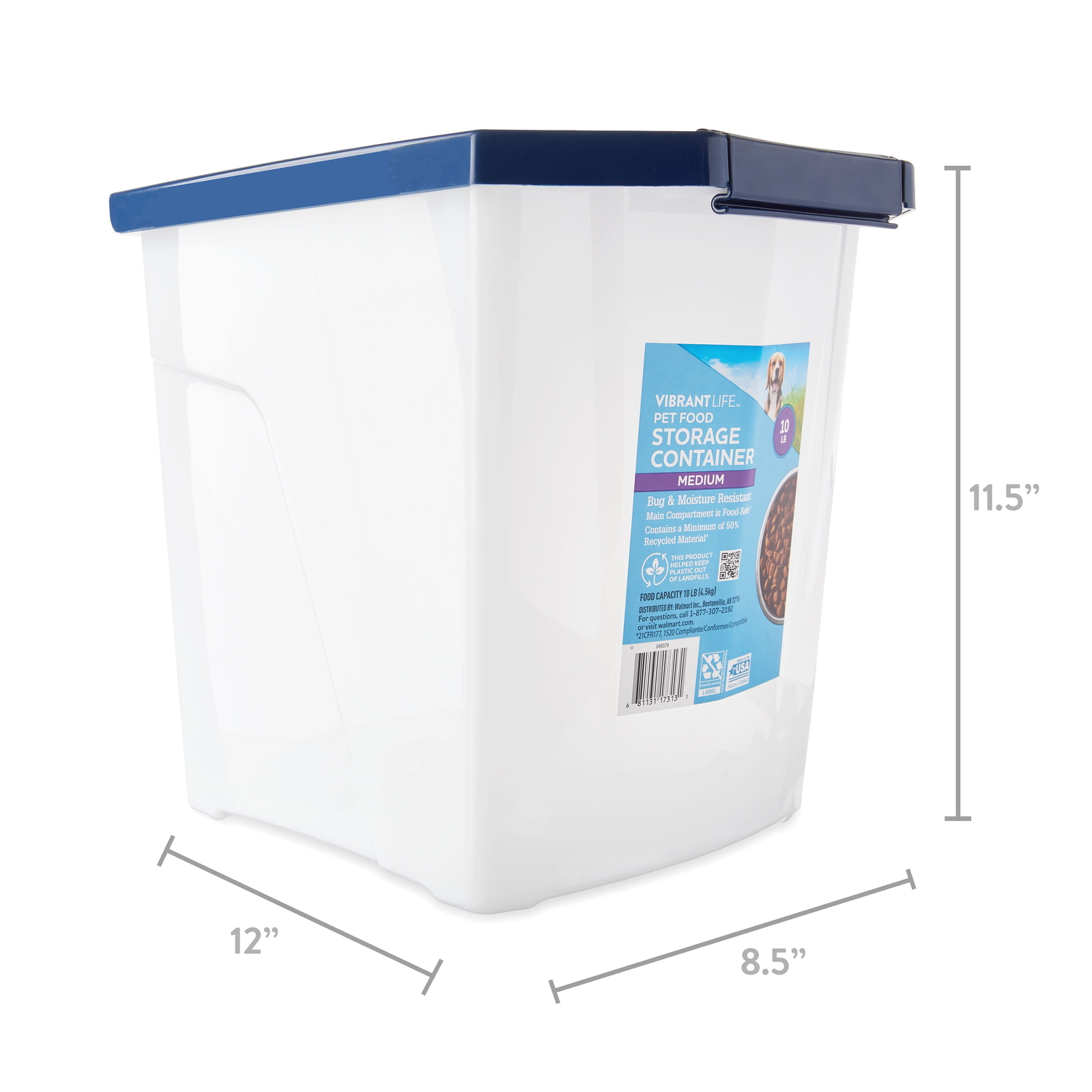 Vibrant Life Dog Food Container, Medium, 10-lb Capacity