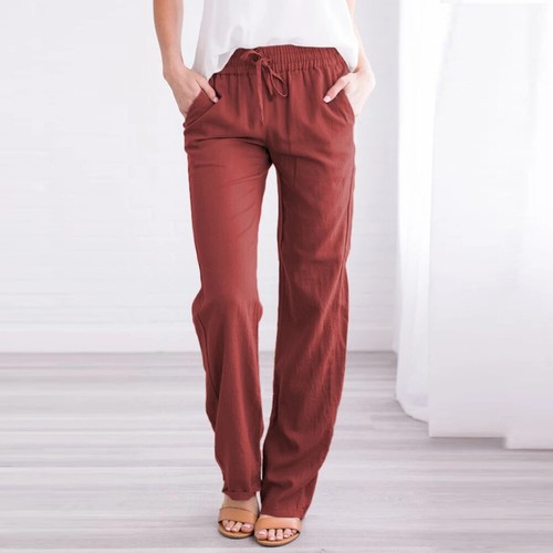 Damen Weitem Bein Hose Freizeithose Stoffhose Langhose Jogginghose Sporthose DE - Bild 8 von 22
