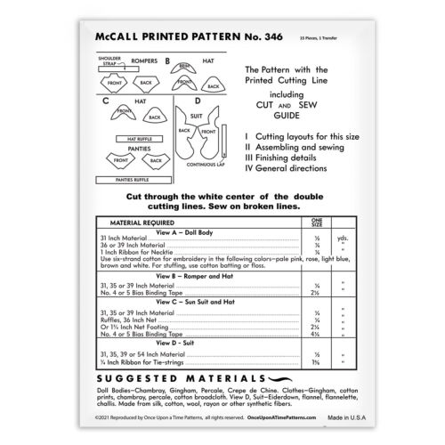 McCall sewing pattern KEWPIE DOLL with CLOTHES Soft Rag Cherub Doll 346 - Picture 2 of 2