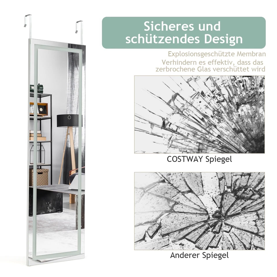 Wandspiegel mit Touchscreen & LED Spiegel Ganzkörperspiegel Hängespiegel - Bild 4 von 4