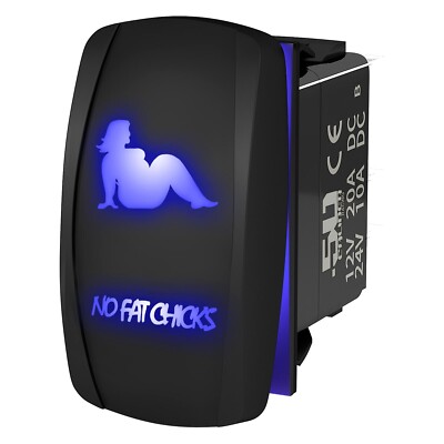 Rocker Switch On/Off 12V No Fat Chicks LED RZR Maverick X3 YXZ1000R Pioneer Blue