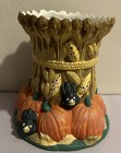 Vtg 1995 Halloween Thanksgiving Pumpkin Patch Planter Holland Floral Corn Stalks