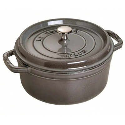 NEW Staub Cocotte Round Graphite 24cm/3.8L | eBay