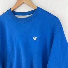 CHAMPION Sweatshirt Mens M Fleece ECO Jumper Pullover 90s Cotton Blend Blue VTG