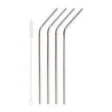 4 Pcs Reusable Metal Drinking Straws 8.5 Inch Stainless Steel Straw 6mm