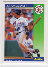 Tom Brunansky 1992 Score Baseball Base Common #46 Boston Red Sox