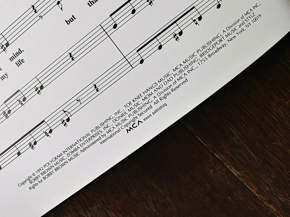 1992 Get Away Sheet Music Bobby Brown Piano Vocal Guitar NOS RARE - Image 3 of 4