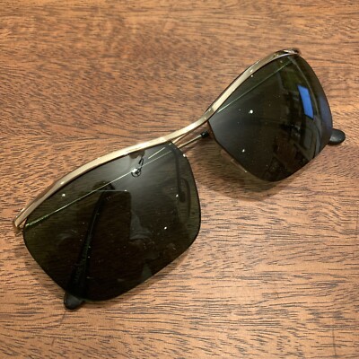 True Vintage Unused NOS FRANCE Metallic Gold Tone Rimless Sunglasses 90s  00s Y2K