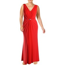 RALPH LAUREN Vawlisa Brooch Detail Draped Evening Dress 12 6/3 14 8 2 9/22