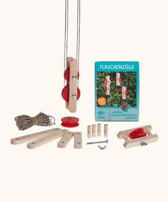 Vtg KRAUL German Made Wood Block & Tackle Kit Physics Experiments in Science