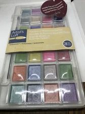 Artist's Loft Watercolor Paint 28 Color Pearlescent Pan Set natural brush New