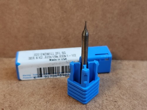 (1 Qty) SGS 39222 Carbide Square End Mill .022” Diameter 2-FL 1/8” Shank - Picture 2 of 3