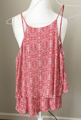 Emmelee Coral & White Patterned Tank- XS