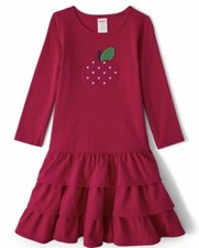NWT Gymboree Girls Candy Apple Red Tiered Dress Embroidered Size 5T